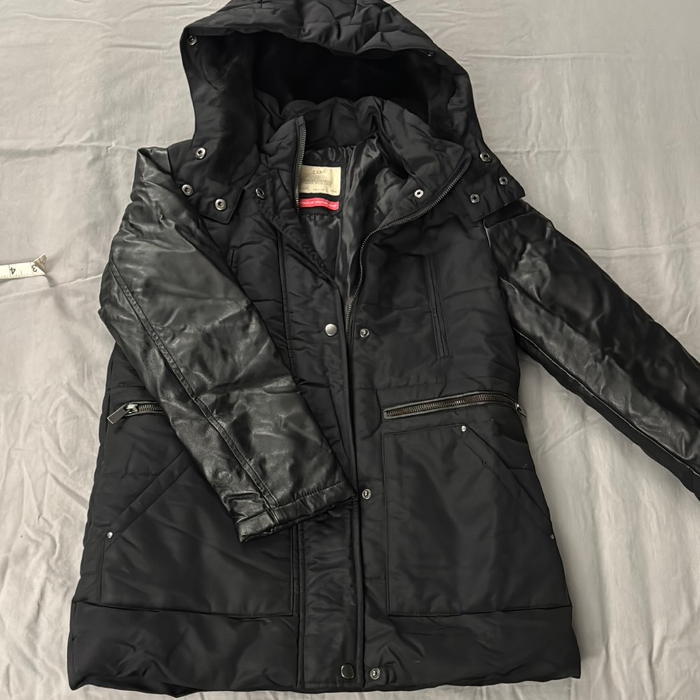 Kids Zara Black Hooded winter jacket